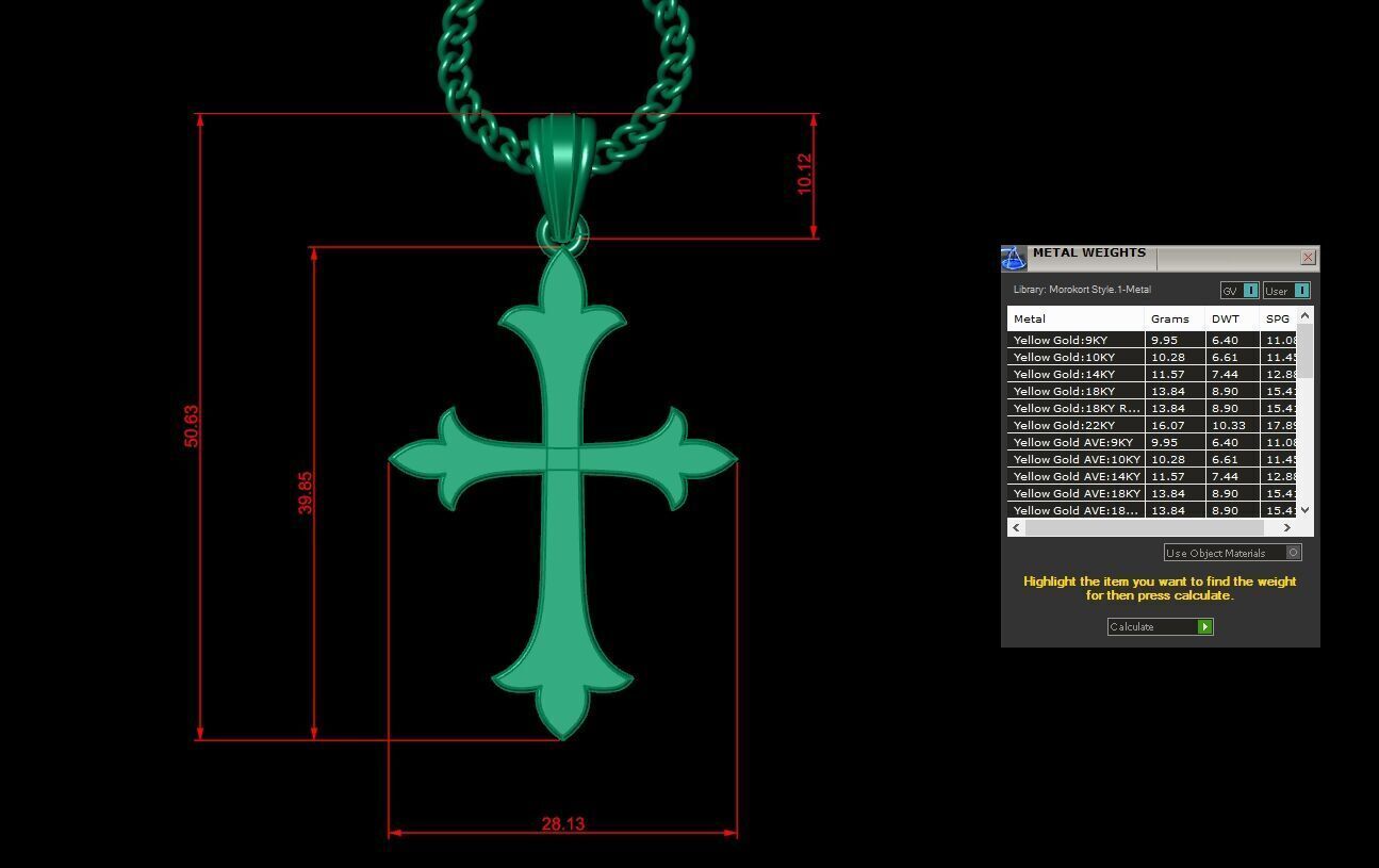 Jesus Christ Cross Pendant 3DM STL 1CP049 3D model_1