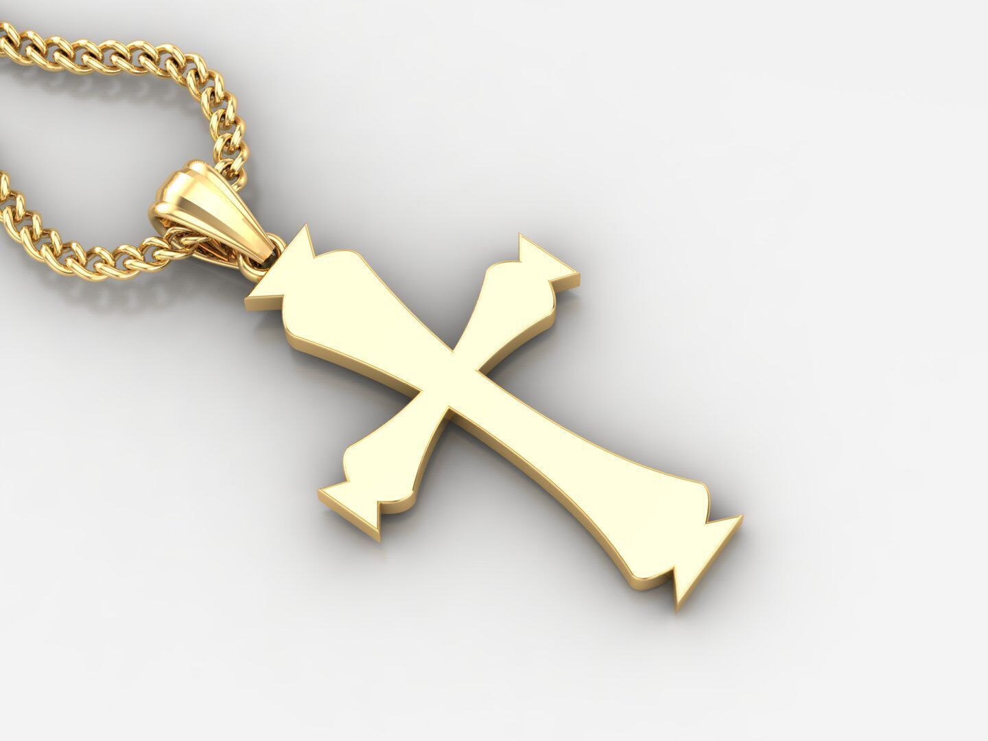 Jesus Christ Cross Pendant 3DM STL 1CP048 3D model_2