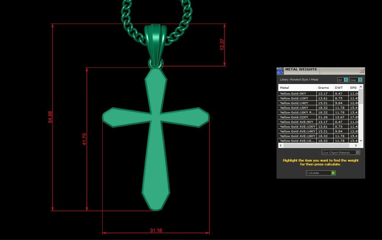 Jesus Christ Cross Pendant 3DM STL 1CP046 3D model_1