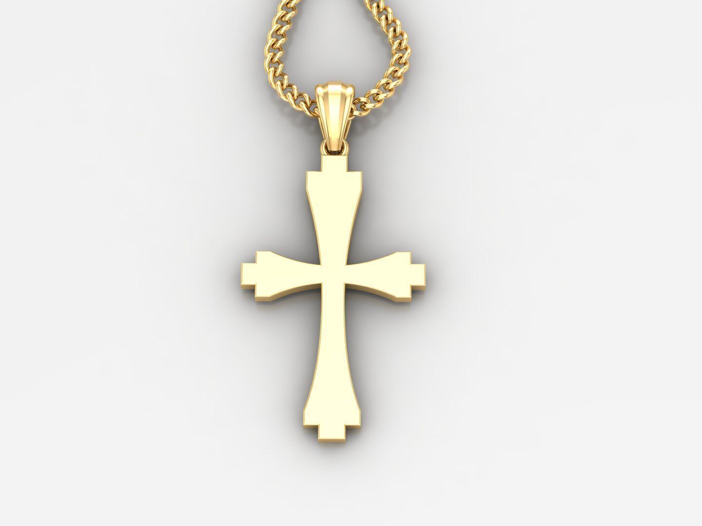 Jesus Christ Cross Pendant 3DM STL 1CP030 3D model_3