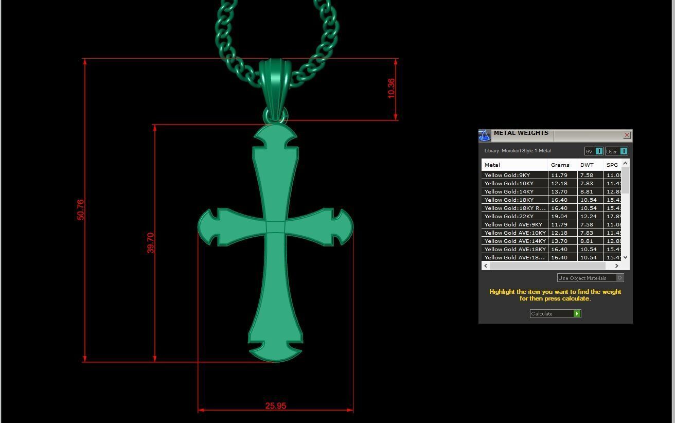 Jesus Christ Cross Pendant 3DM STL 1CP029 3D model_1