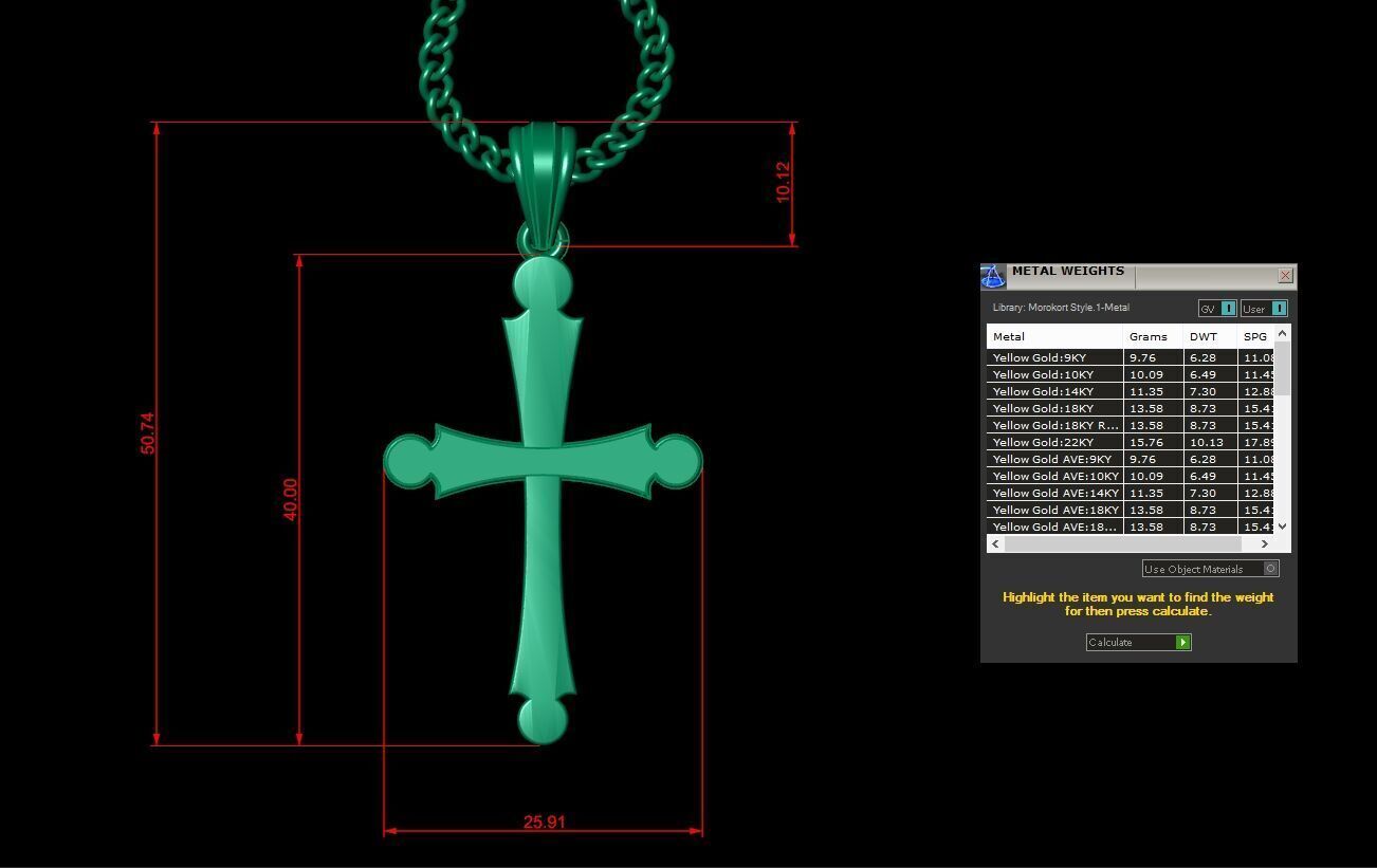 Jesus Christ Cross Pendant 3DM STL 1CP027 3D model_1
