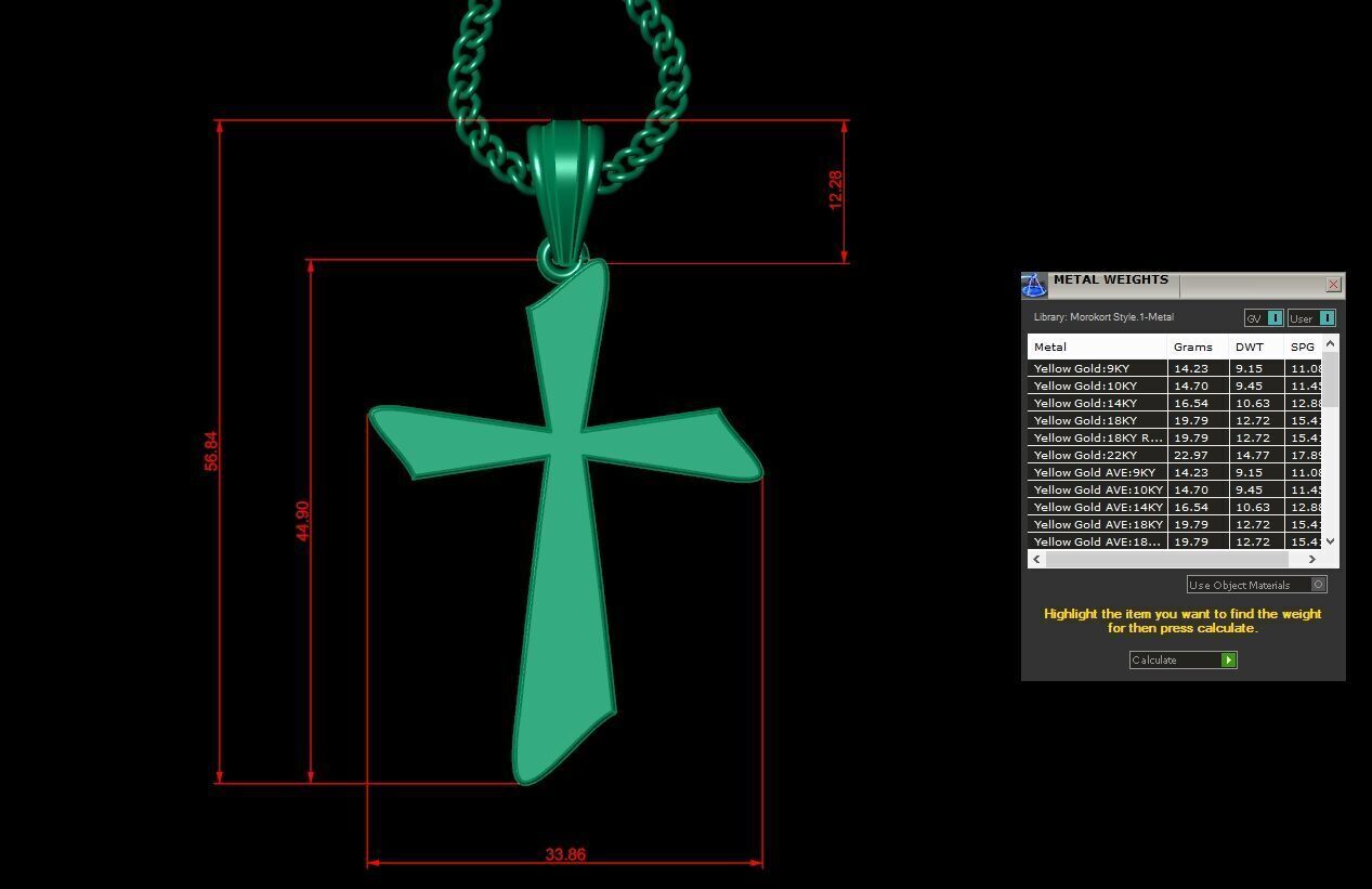Jesus Christ Cross Pendant 3DM STL 1CP024 3D model_1