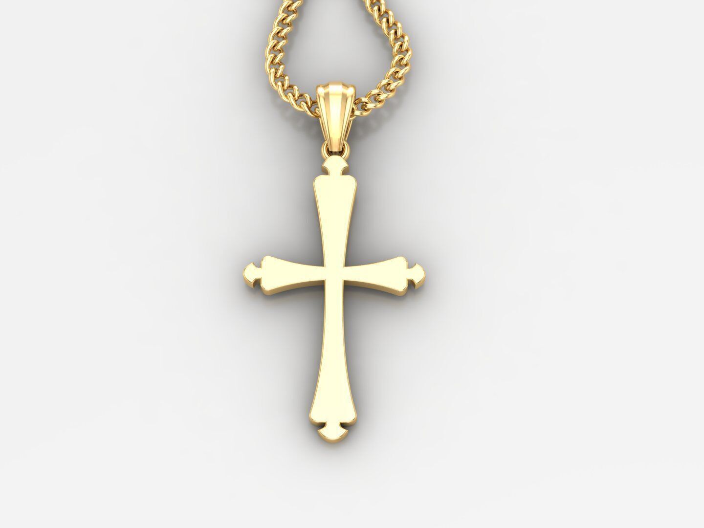 Jesus Christ Cross Pendant 3DM STL 1CP022 3D model_3
