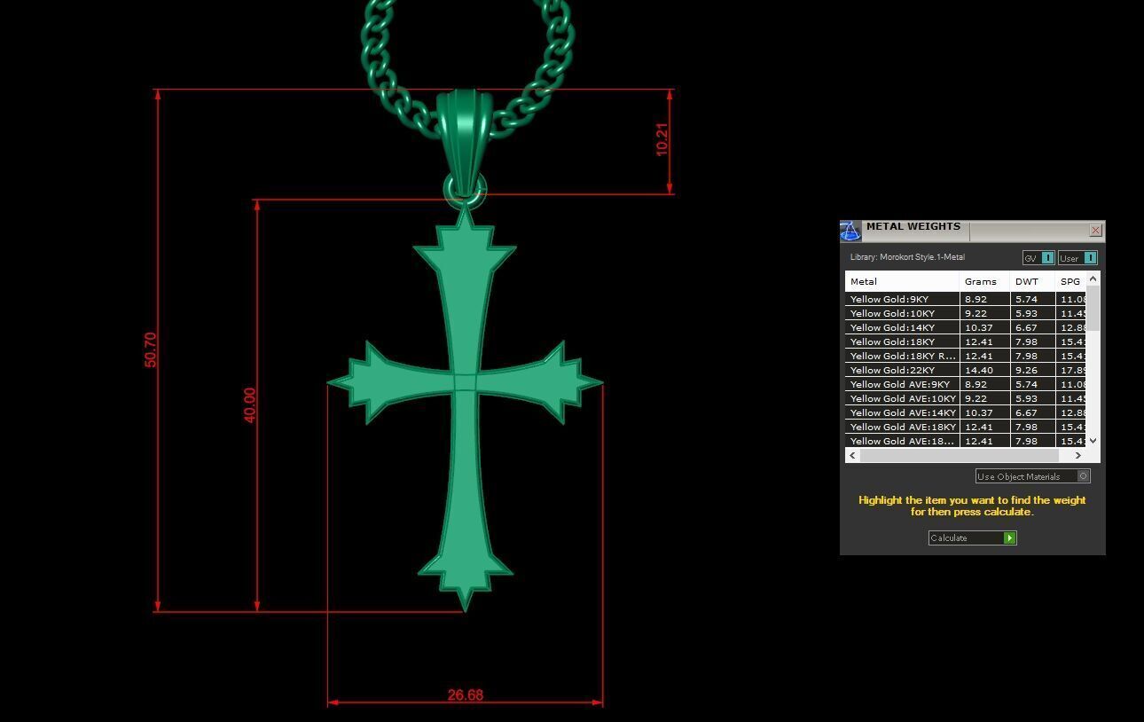 Jesus Christ Cross Pendant 3DM STL 1CP021 3D model_1