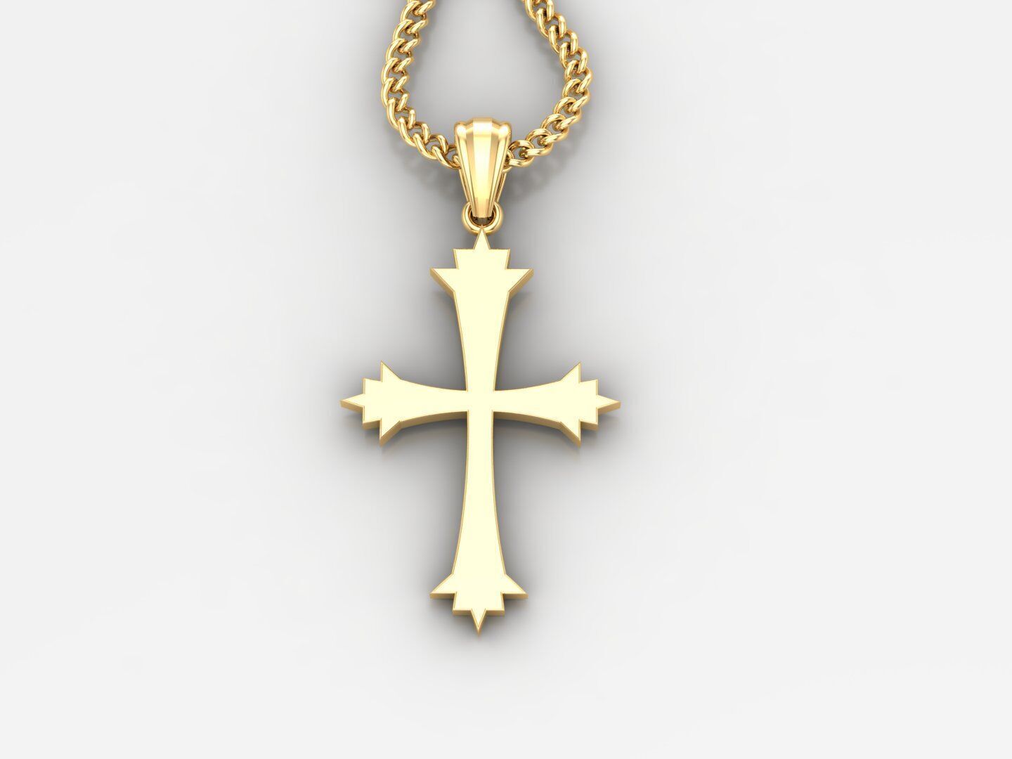Jesus Christ Cross Pendant 3DM STL 1CP021 3D model_3