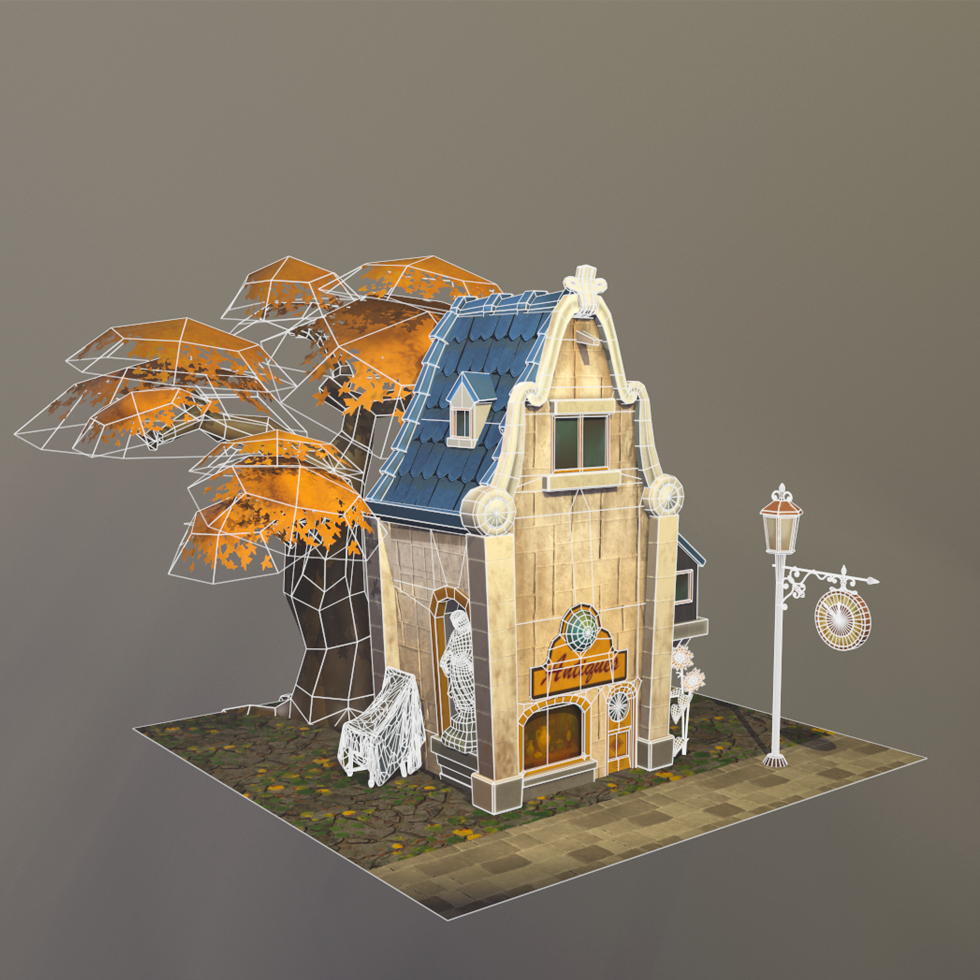 Antiques Shop Low-poly 3D model_2