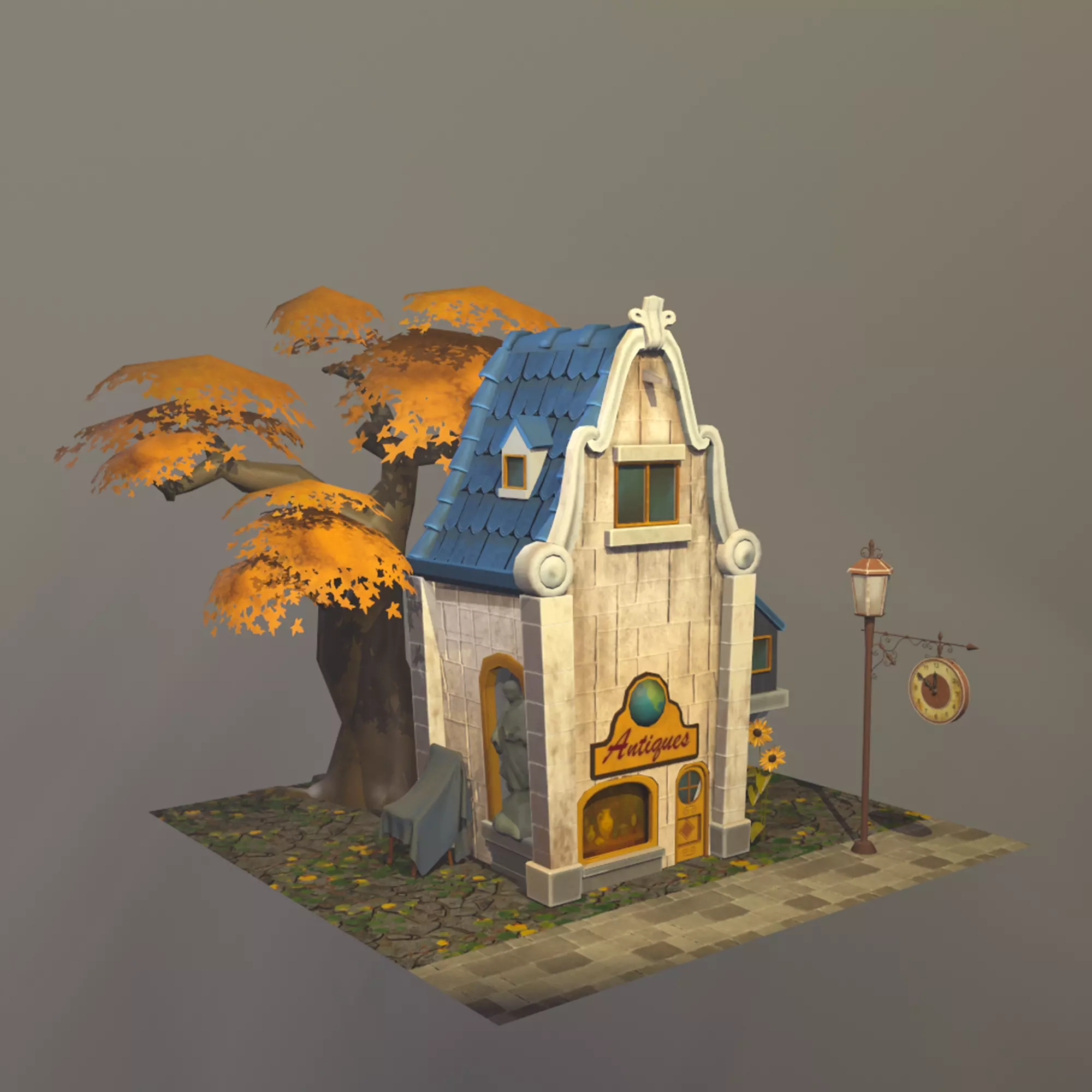 Antiques Shop Low-poly 3D model_0