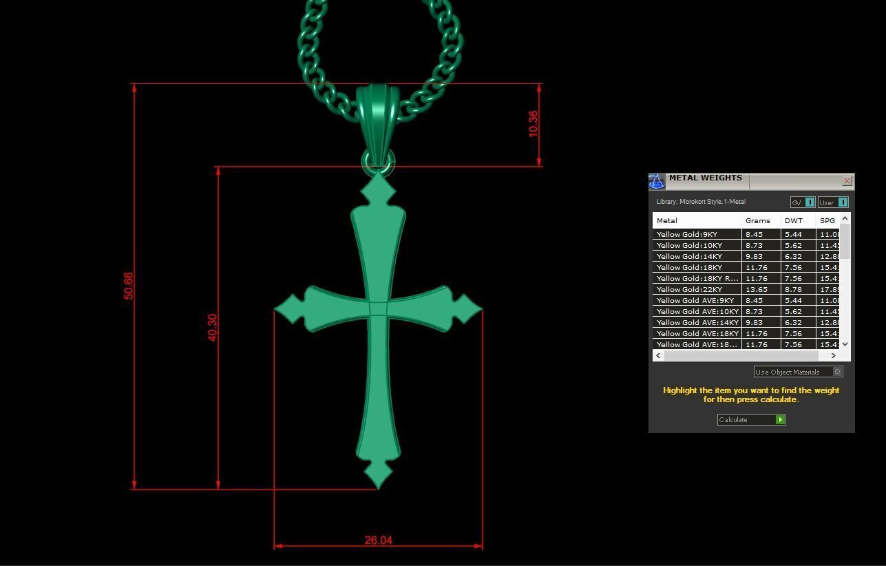 Jesus Christ Cross Pendant 3DM STL 1CP018 3D model_1
