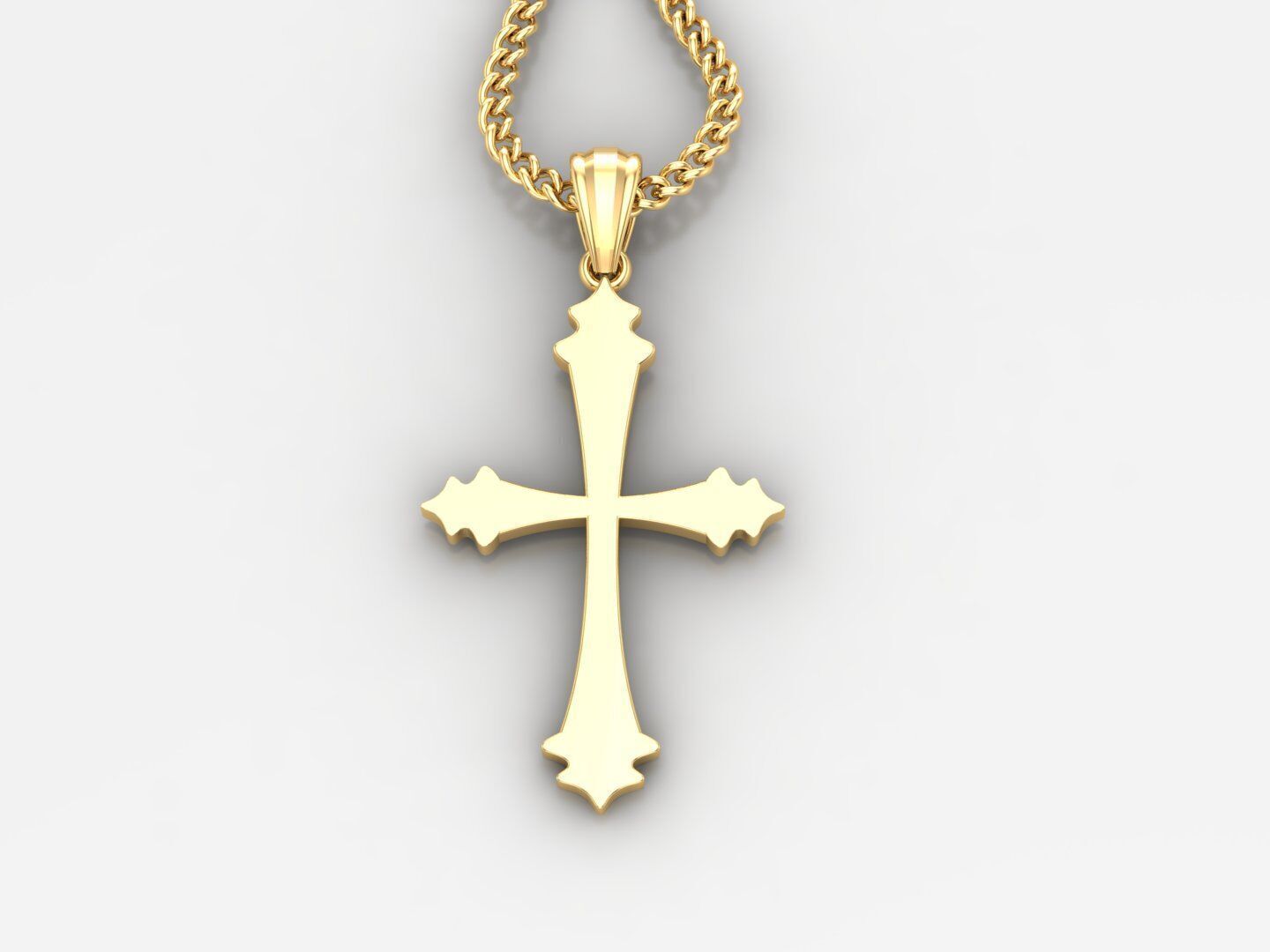 Jesus Christ Cross Pendant 3DM STL 1CP016 3D model_3