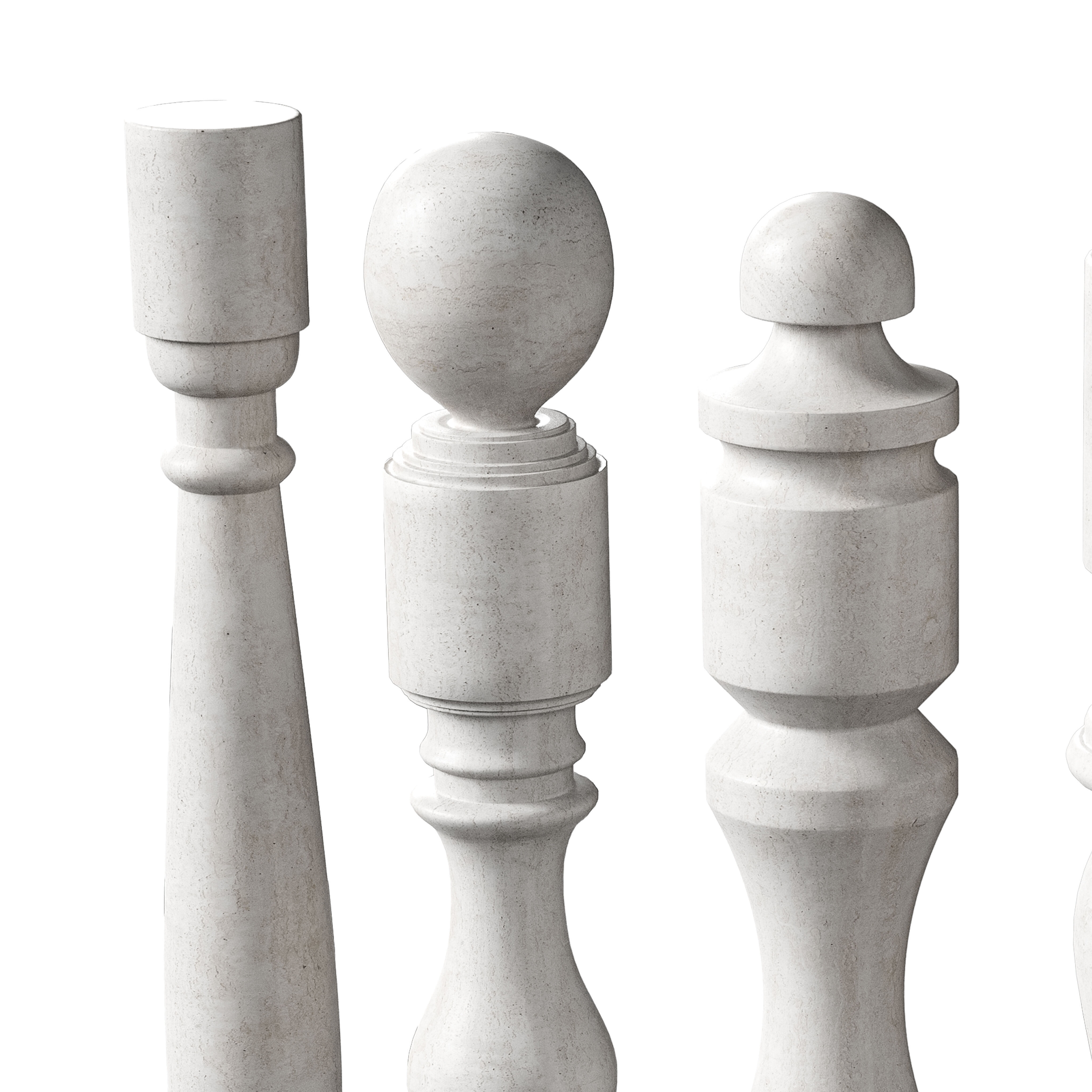Marble Quintet Balusters with Classic Design 2 3D model_3