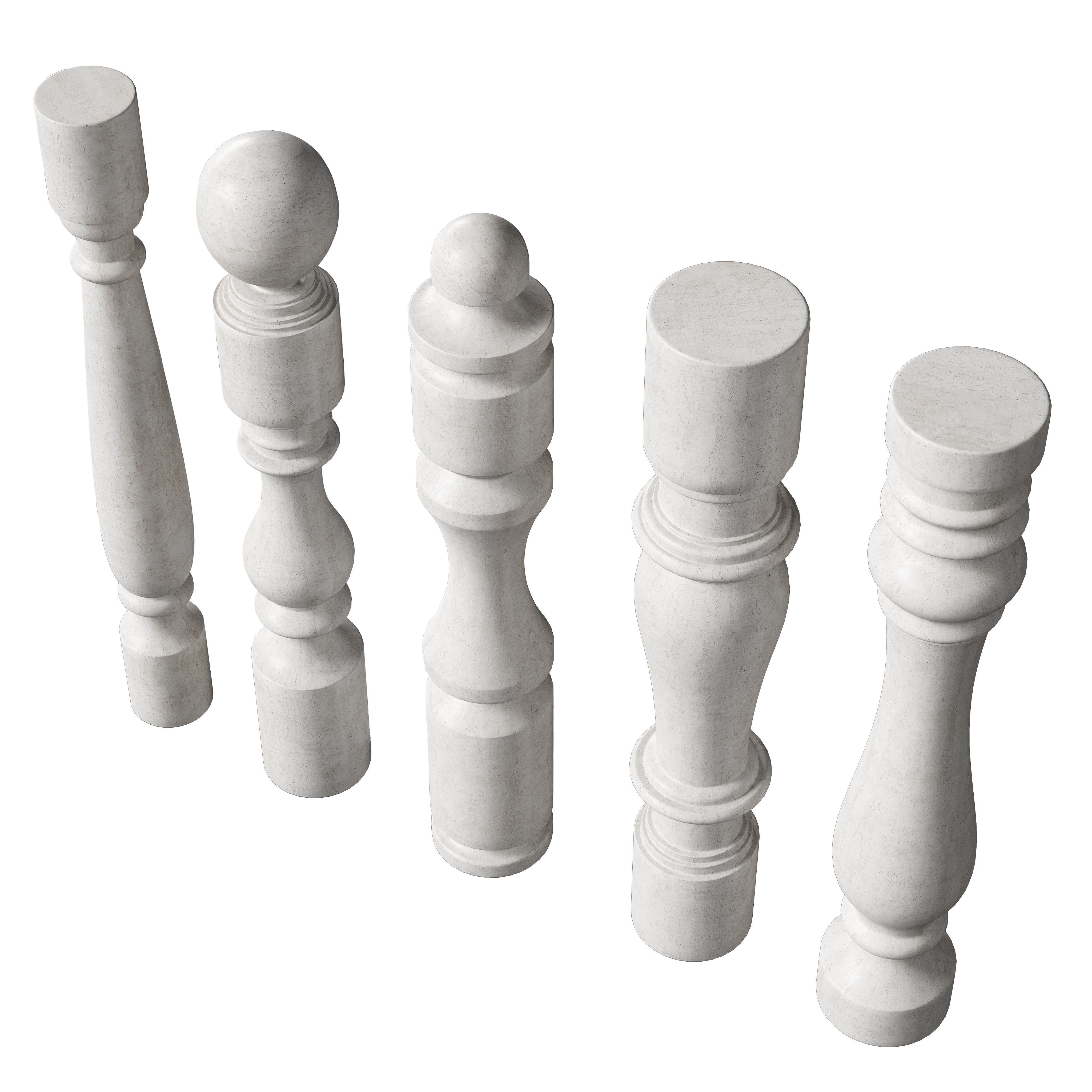 Marble Quintet Balusters with Classic Design 2 3D model_2