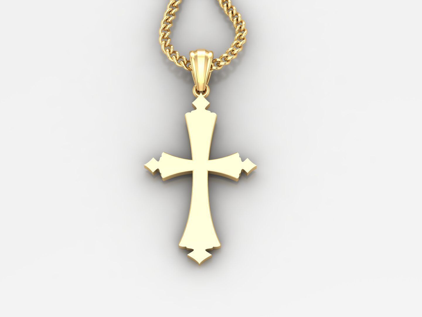 Jesus Christ Cross Pendant 3DM STL 1CP010 3D model_3
