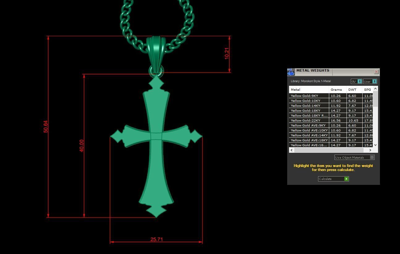 Jesus Christ Cross Pendant 3DM STL 1CP010 3D model_1