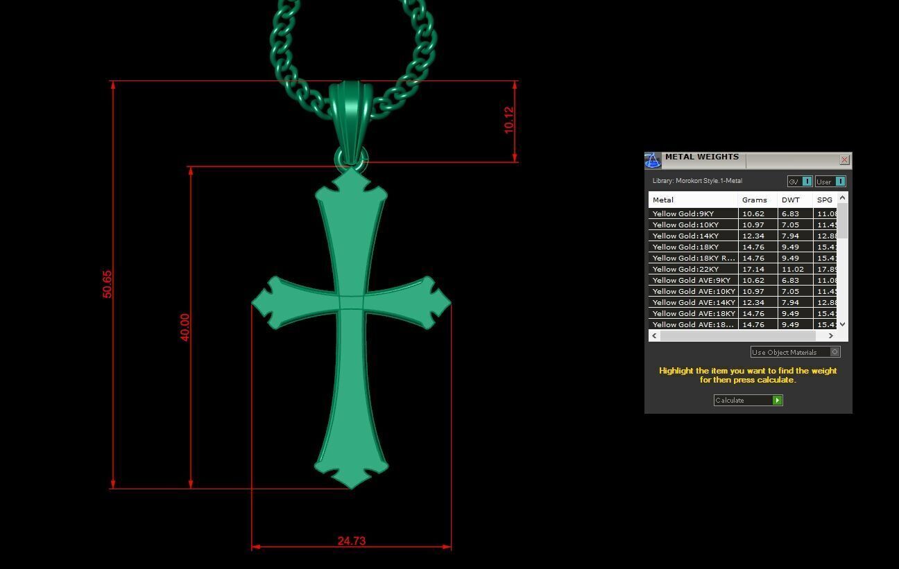 Jesus Christ Cross Pendant 3DM STL 1CP009 3D model_1
