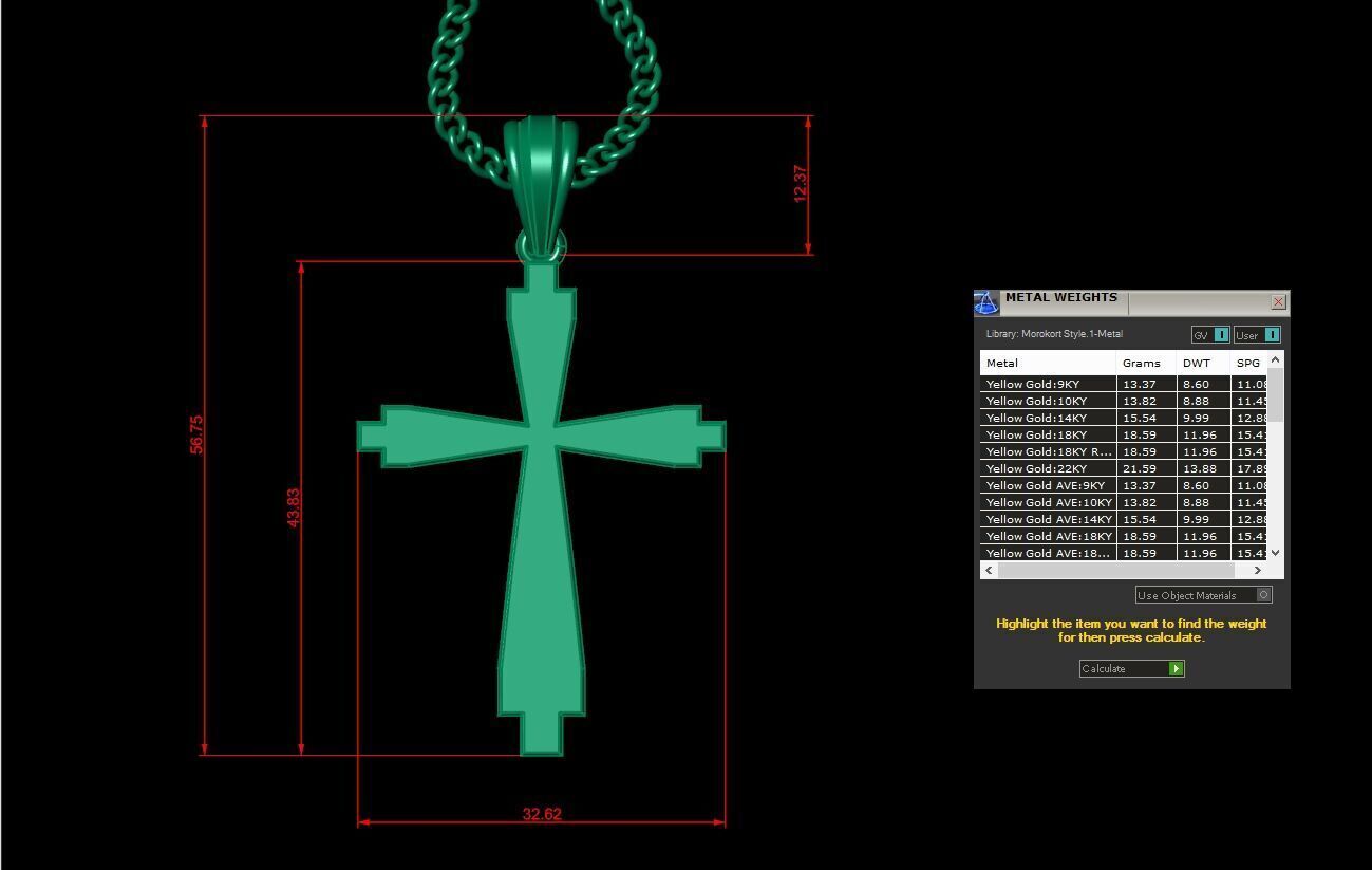 Jesus Christ Cross Pendant 3DM STL 1CP001 3D model_1