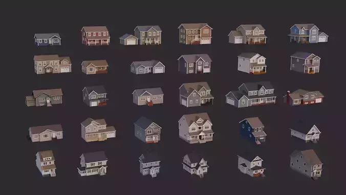 30 Low-Poly House Collection 