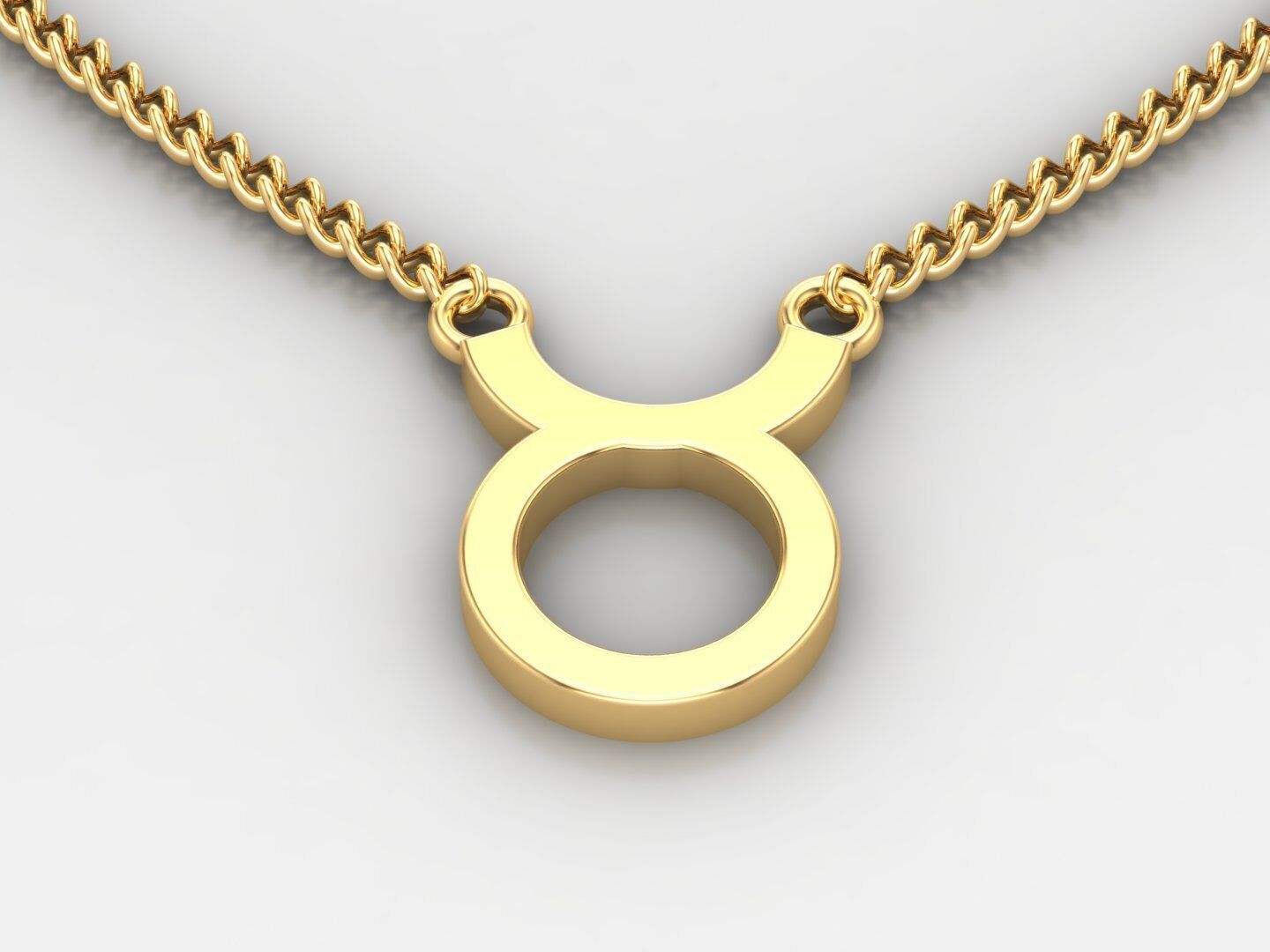 18K Gold Taurus Pendant V1 3D model_3