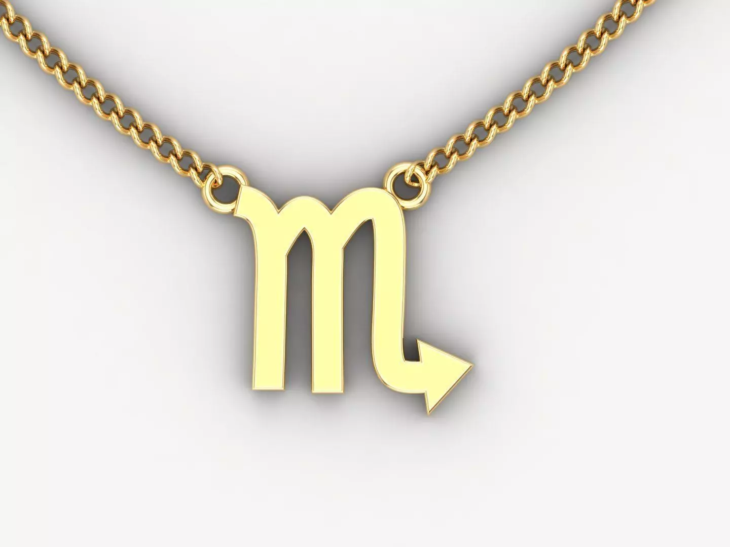 18K Gold Scorpio Pendant V1 3D model_0