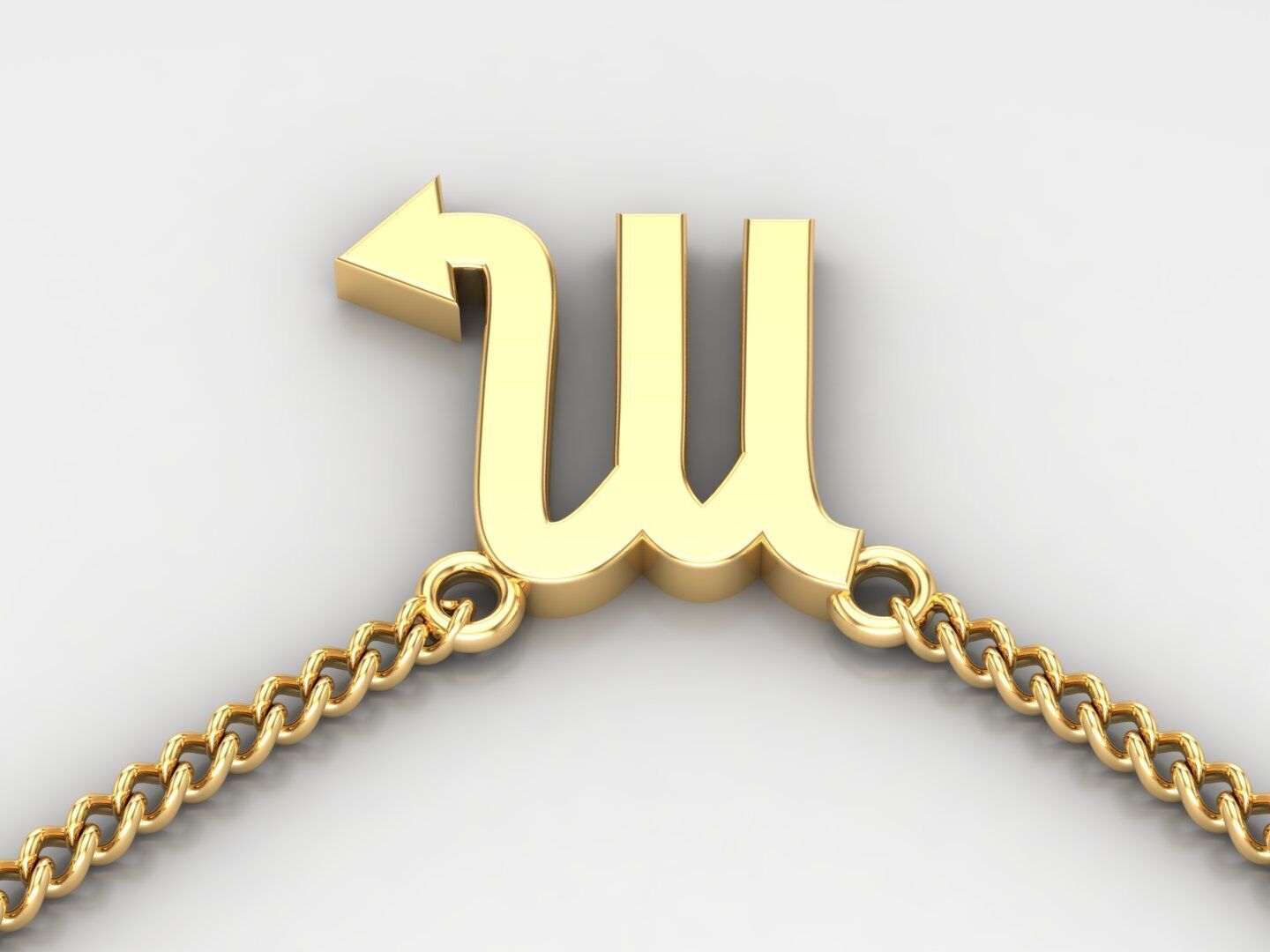 18K Gold Scorpio Pendant V1 3D model_4
