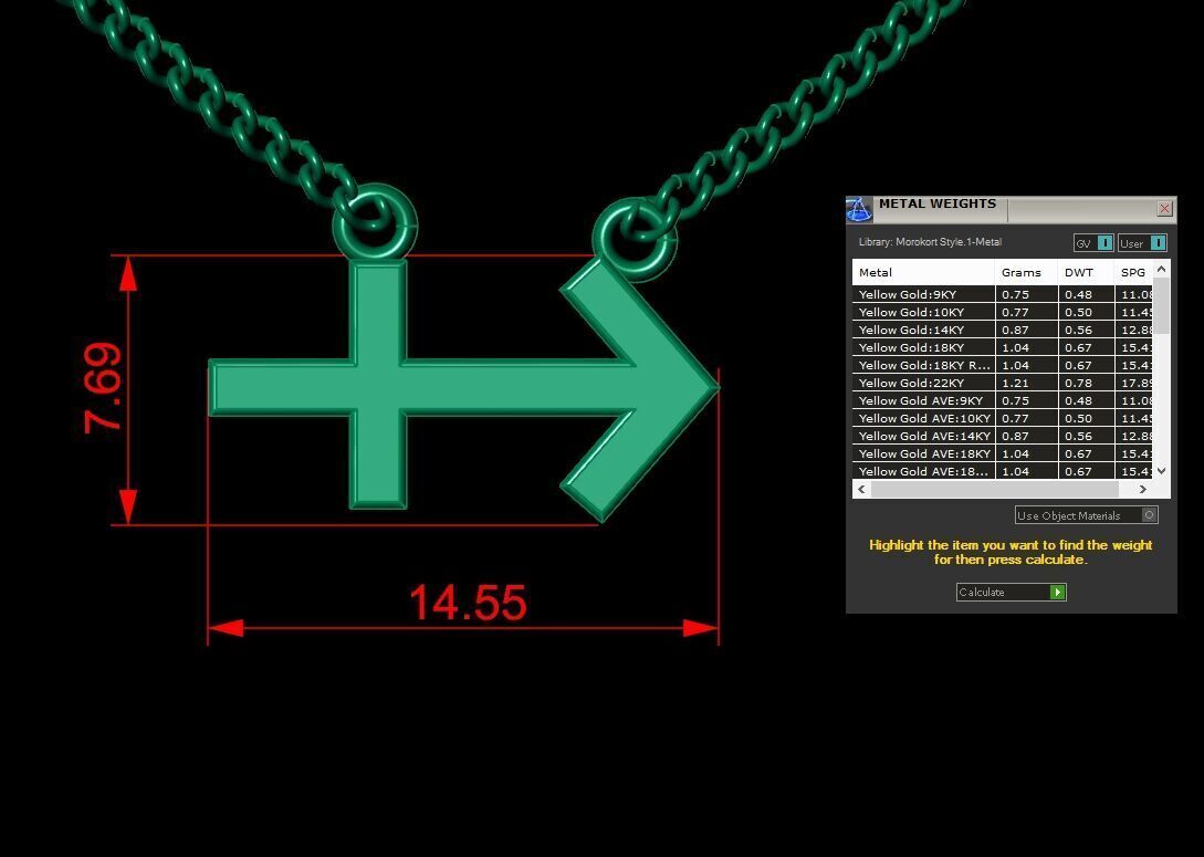 18K Gold Sagittarius Pendant V1 3D model_1