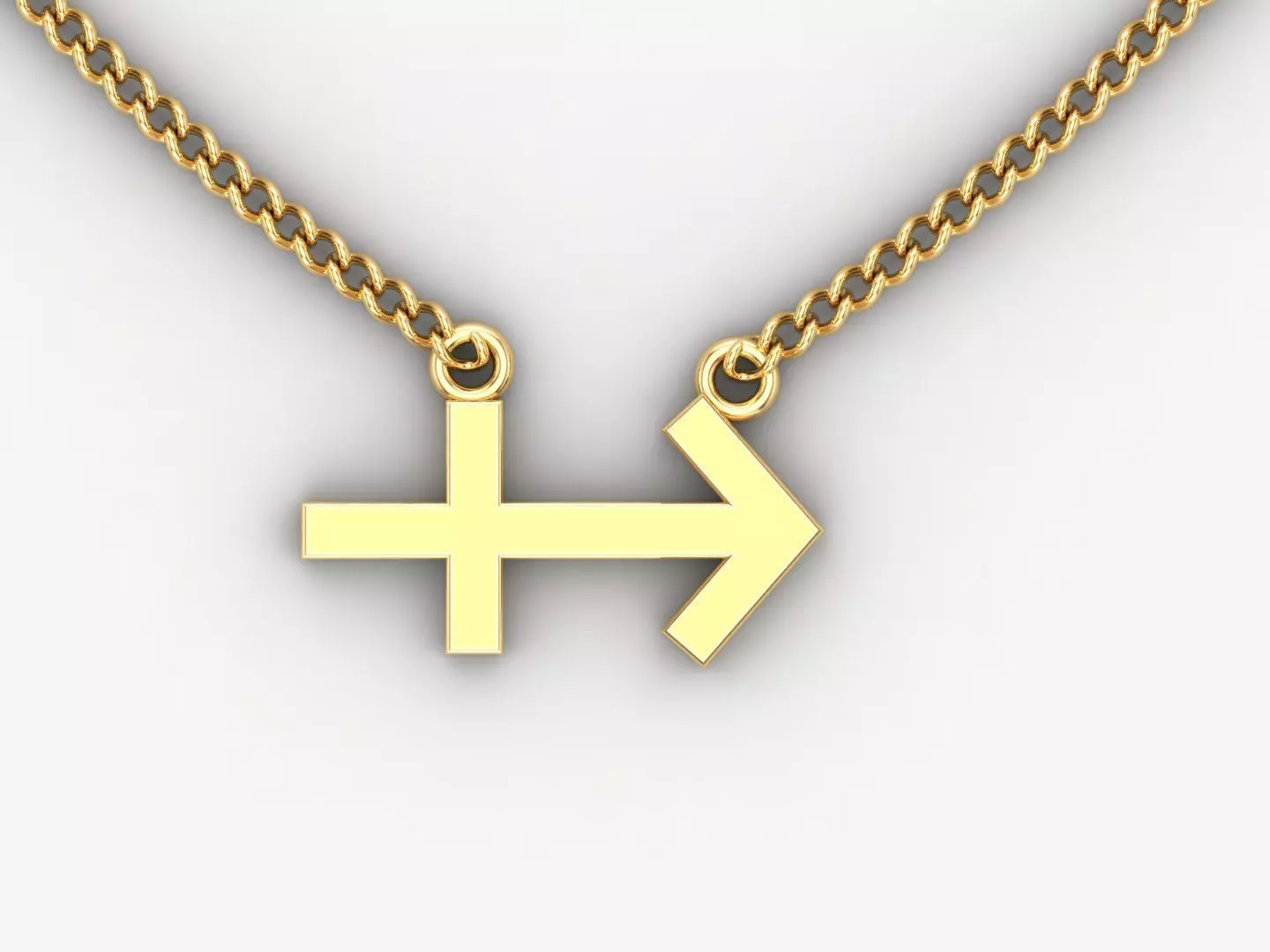 18K Gold Sagittarius Pendant V1 3D model_0