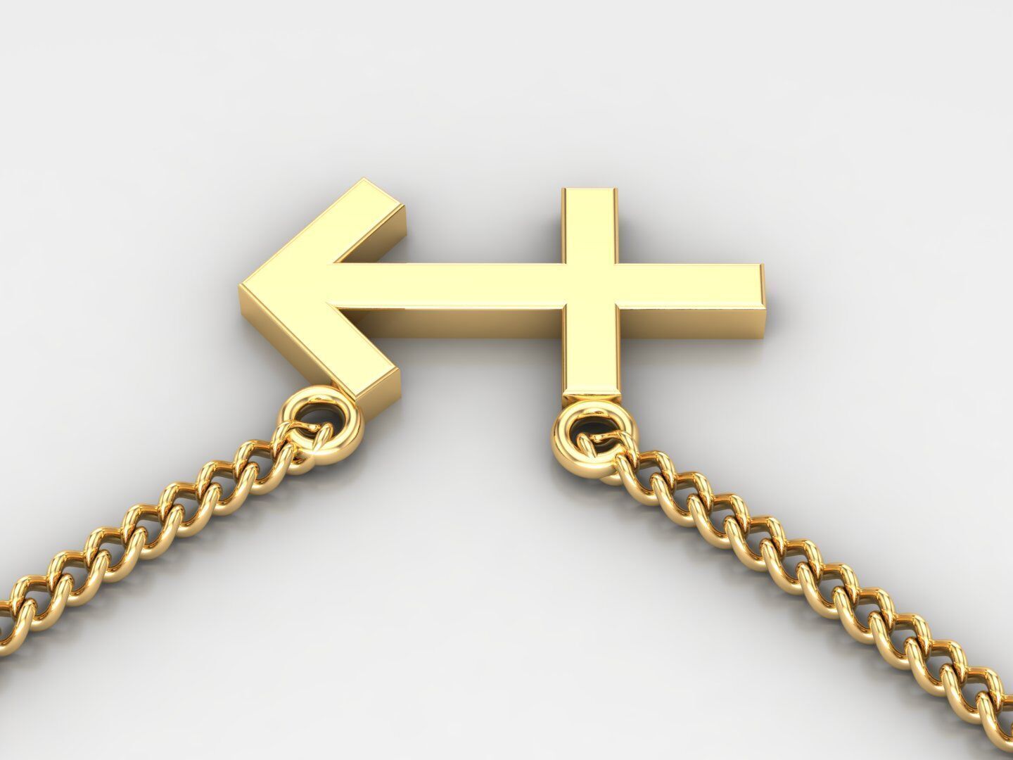 18K Gold Sagittarius Pendant V1 3D model_4