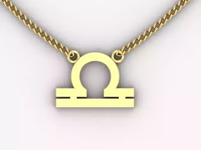 18K Gold Libra Pendant V1