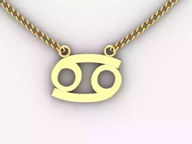 18K Gold Cancer Pendant V1