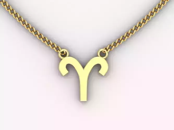 18K Gold Aries Pendant V1