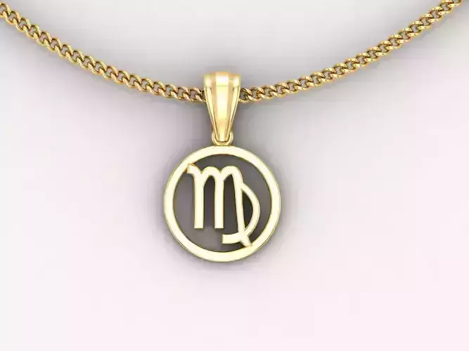 18K Gold Virgo Pendant V2