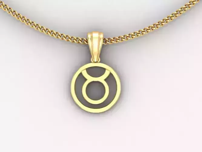 18K Gold Taurus Pendant V2
