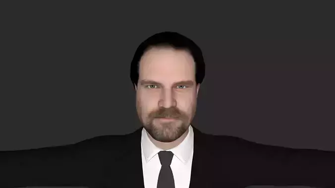 David Harbour Hyper Realistic Full Body  Rigged 3D Character 3D model