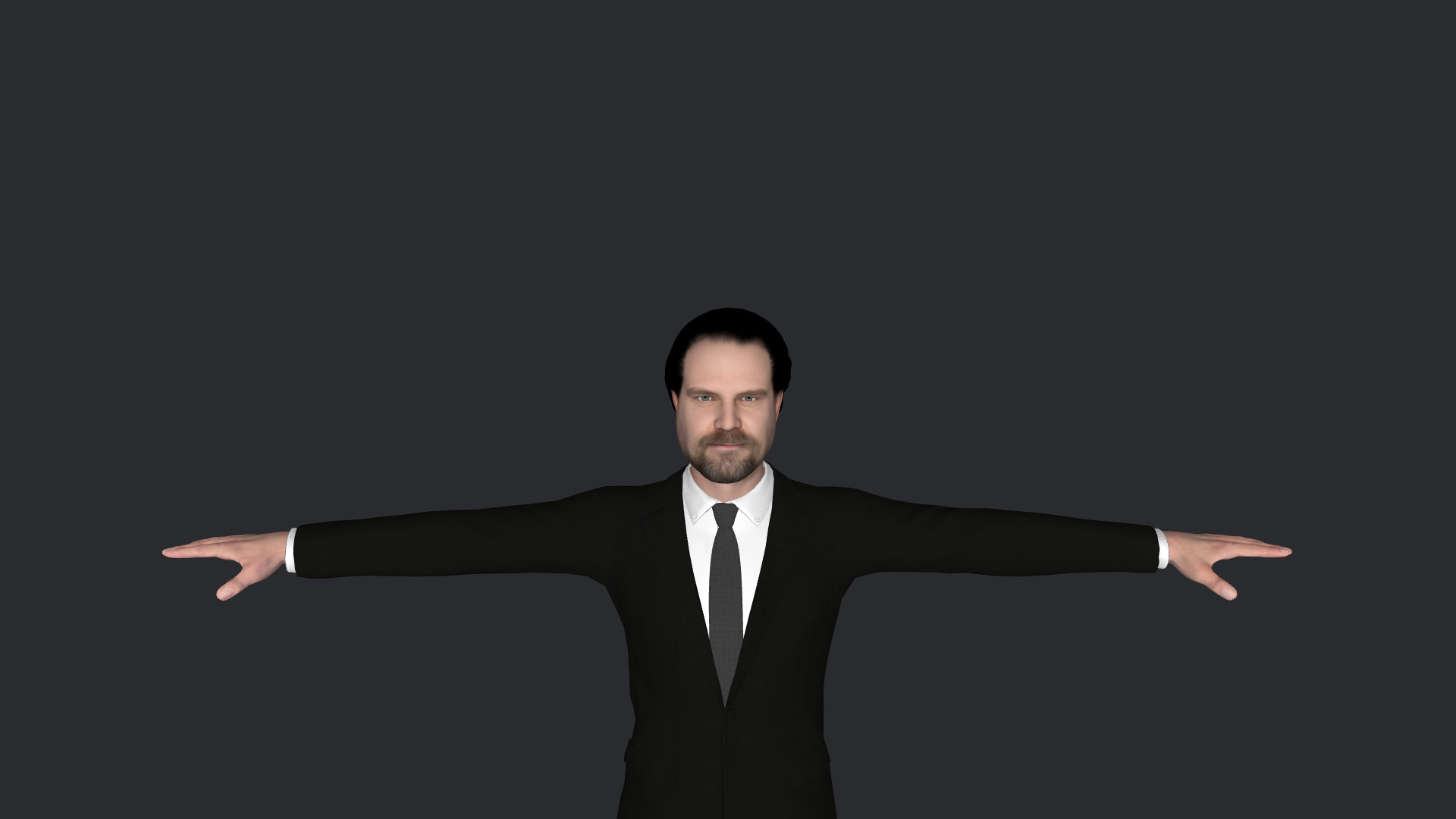David Harbour Hyper Realistic Full Body Rigged 3D Character 3D model_1