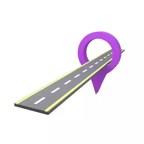 Road With location Pin Icon v1 002