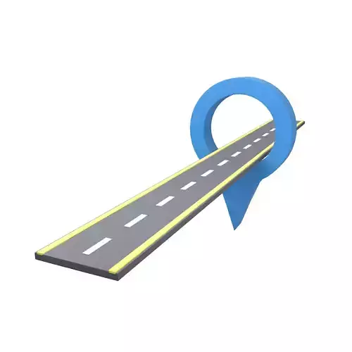 Road With location Pin Icon v1 003