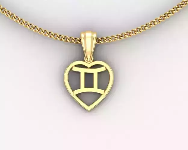 18K Gold Gemini Pendant V3