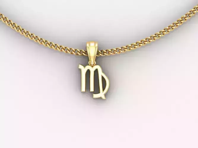 18K Gold Virgo Pendant V4
