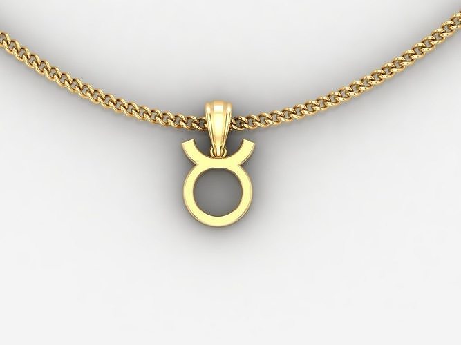 18K Gold Taurus Pendant V4 3D model