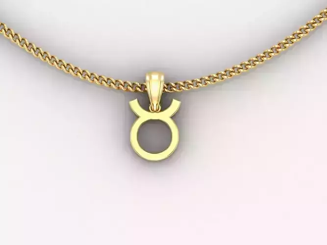 18K Gold Taurus Pendant V4
