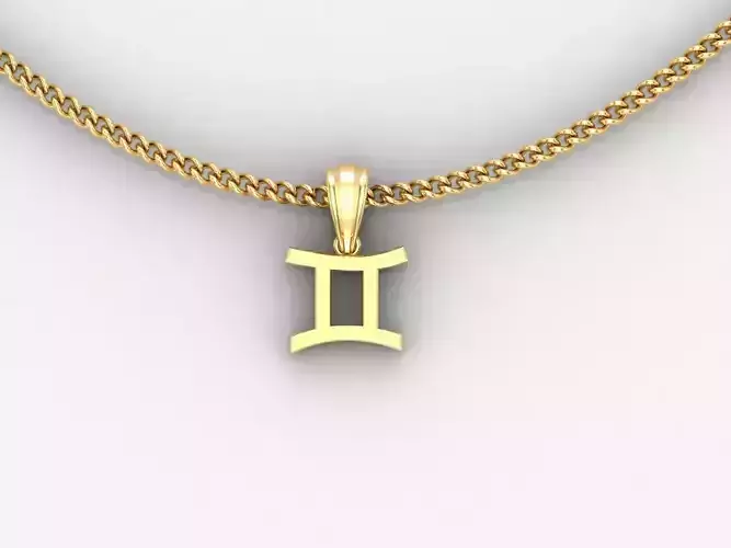18K Gold Gemini Pendant V4