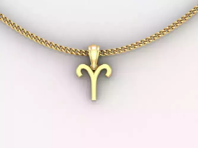 18K Gold Aries Pendant V4