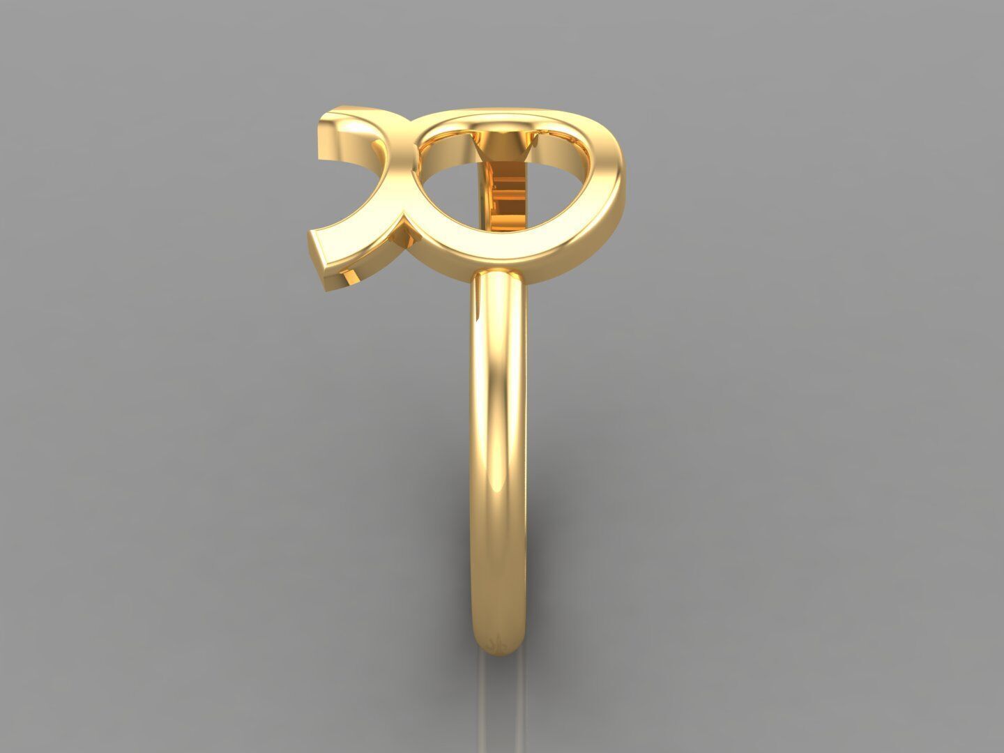 18K Gold Taurus Ring V1 3D print model_3