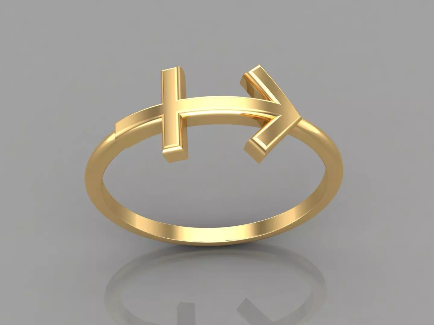 18K Gold Sagittarius Ring V1 3D print model