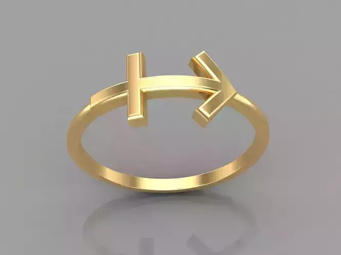 18K Gold Sagittarius Ring V1