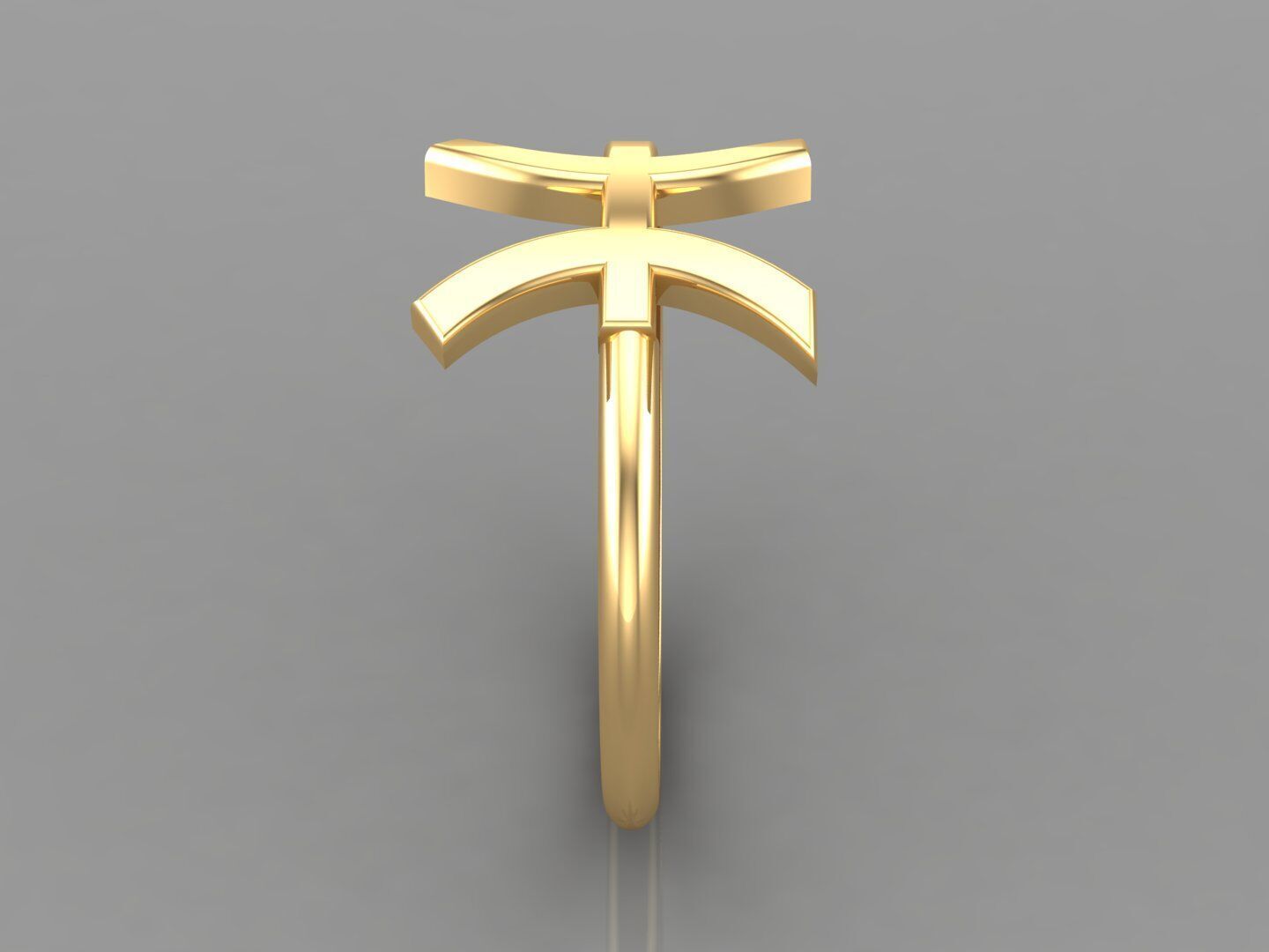 18K Gold Pisces Ring V1 3D print model_3