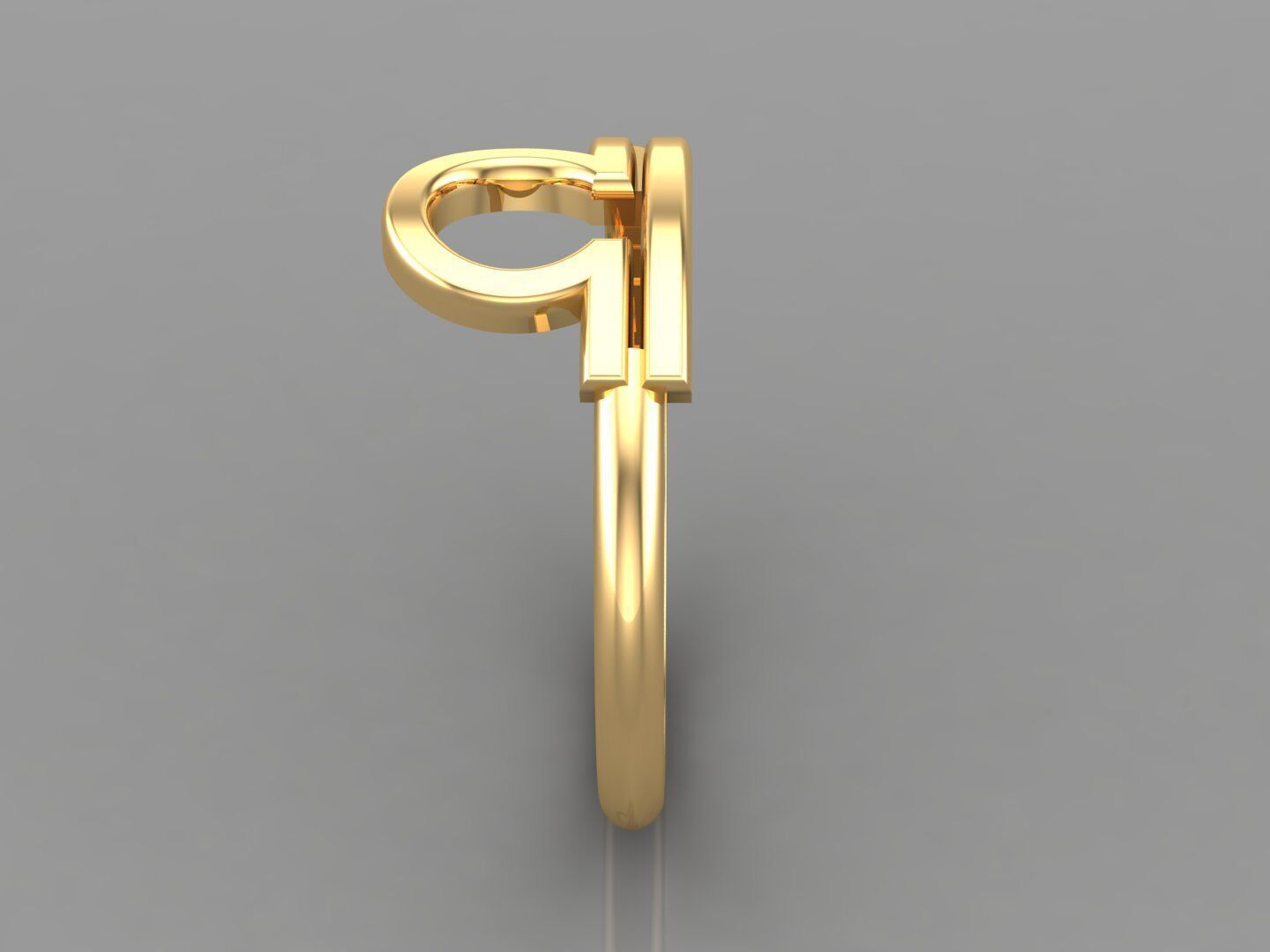 18K Gold Libra Ring V1 3D print model_3