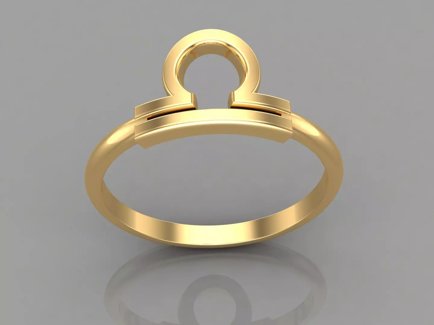 18K Gold Libra Ring V1 3D print model_0