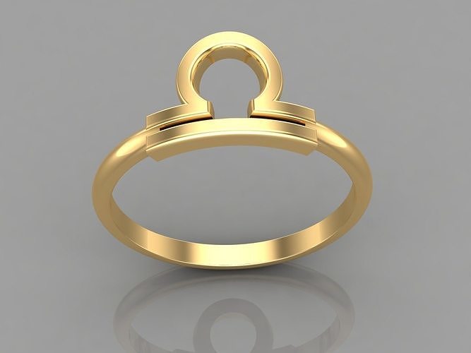 18K Gold Libra Ring V1 3D print model