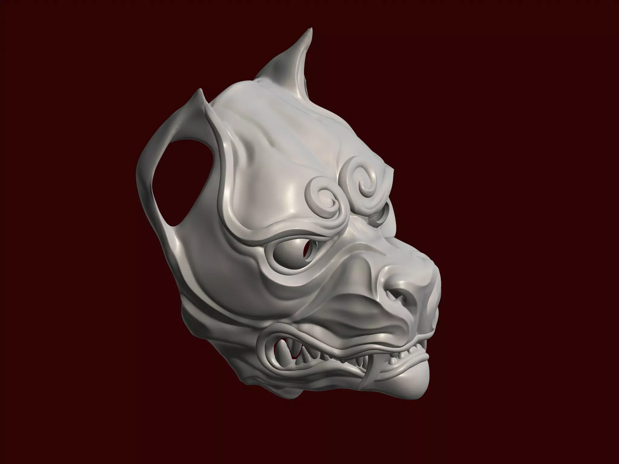 Decorative pitbull dog traditional mask model 3D print model